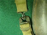 WWII M1 Helmet Front seam Fixed Bale Chin Strap Lt Bar 327th Glider Inf Rgt - 15 of 16