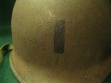 WWII M1 Helmet Front seam Fixed Bale Chin Strap Lt Bar 327th Glider Inf Rgt - 2 of 16