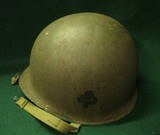 WWII M1 Helmet Front seam Fixed Bale Chin Strap Lt Bar 327th Glider Inf Rgt - 6 of 16