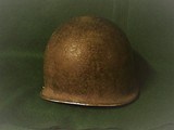 WW2 Helmet with Liner Frt seam Fixed Bale Chin Strap Lt Bar 327th Glider Inf Rgt - 3 of 16