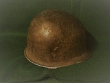 WW2 Helmet with Liner Frt seam Fixed Bale Chin Strap Lt Bar 327th Glider Inf Rgt - 2 of 16