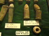 Civil War Dug Bullet Display Burnside, Spencer, Shell Casings