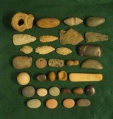 Ancient Native American Indian Lot Of Axe Heads, Spear Heads, Gorgets - 1 of 20