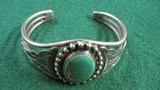 Vintage Southwestern Bracelet Cuff Silver & Turquoise - 2 of 9