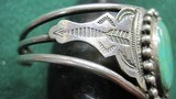 Vintage Southwestern Bracelet Cuff Silver & Turquoise - 4 of 9