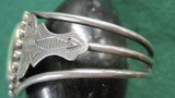 Vintage Southwestern Bracelet Cuff Silver & Turquoise - 3 of 9