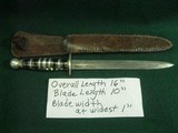 WWII US Theater Made Fighting Knife Dagger & Scabbard - 3 of 15