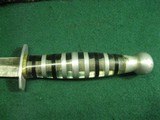 WWII US Theater Made Fighting Knife Dagger & Scabbard - 7 of 15