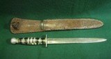 WWII US Theater Made Fighting Knife Dagger & Scabbard - 8 of 15