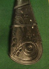 Scabbard Rifle Shotgun Western Saddle Carved  - 5 of 13