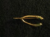 10K Gold Wishbone Pin Brooch Vintage - 2 of 6