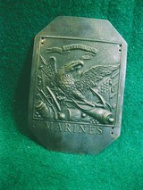 Brass Model 1812 US Marines Shako Hat Plate Badge Emblem - 4 of 5