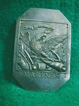 Brass Model 1812 US Marines Shako Hat Plate Badge Emblem - 1 of 5
