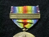 Two Original WW1 VICTORY MEDAL with FRANCE Bar & SUBMARINE BAR - 1 of 7