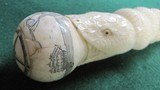 Antique Scrimshaw Walking Cane Stick - 7 of 16