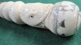 Antique Scrimshaw Walking Cane Stick - 1 of 16