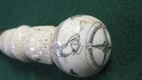 Antique Scrimshaw Walking Cane Stick - 4 of 16