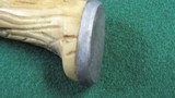 English Antique Antler Handled Fixed Blade Knife - 3 of 13