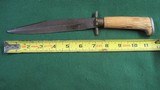 English Antique Antler Handled Fixed Blade Knife - 1 of 13