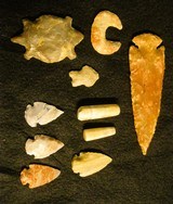 Lot Native American Indian Artifacts Arrowheads,Spearheads,Turtle - 1 of 13