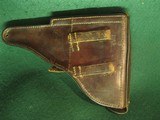 ORIGINAL WWII GERMAN LUGER P08 BROWN HARD SHELL PISTOL HOLSTER 1939 # 1 - 2 of 10