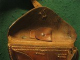 ORIGINAL WWI & WWII GERMAN LUGER P08 BROWN HARD SHELL PISTOL HOLSTER # 3 - 7 of 9