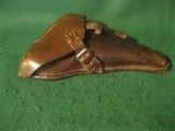 ORIGINAL WWI & WWII GERMAN LUGER P08 BROWN HARD SHELL PISTOL HOLSTER # 3 - 5 of 9