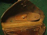 ORIGINAL WWI & WWII GERMAN LUGER P08 BROWN HARD SHELL PISTOL HOLSTER # 3 - 8 of 9