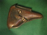 ORIGINAL WWII GERMAN LUFTWAFFE LUGER P08 PISTOL BROWN HARD SHELL HOLSTER 1934 #5