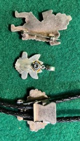 3 PCS ZUNI NAVAJO NATIVE AMERICAN SIGNED TURQUISE JEWELRY - 4 of 5