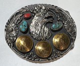 Very Large Western Turquoise Belt Buckle for Wear or Holster #2 - 1 of 12