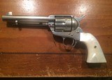 Colt SAA single action .45 nickel with pearl grips fine condition - 1 of 15