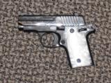 SIG SAUER P-238 ENGRAVED .380 ACP PISTOL... WITH WHITE PEARL GRIPS... - 1 of 4