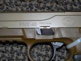 FnH TACTICAL FNX-45 PISTOL IN FDE, THREADED .45 ACP - 2 of 4