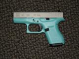 GLOCK MODEL 42 POCKET .380 ACP PISTOL FINISHED IN "TIFFANY BLUE" - 1 of 4