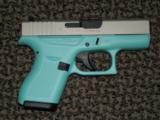 GLOCK 42 IN .380 ACP FINISHED IN "ROBIN EGG BLUE" - 4 of 4