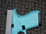 GLOCK 42 IN .380 ACP FINISHED IN "ROBIN EGG BLUE" - 3 of 4