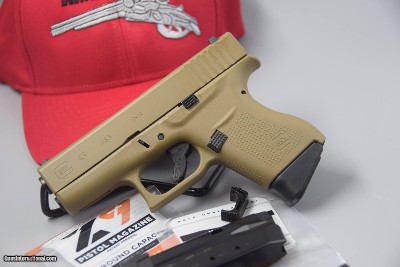 GLOCK MODEL 43 SUB-COMPACT UPGRADED WITH A SHIELD ARMS 9-ROUND STEEL MAGAZINES 9 MM PISTOL...