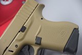 GLOCK MODEL 43 SUB-COMPACT UPGRADED WITH A SHIELD ARMS 9-ROUND STEEL MAGAZINES 9 MM PISTOL FINISHED IN FDE - 6 of 13