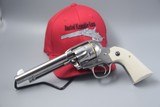 RUGER BISLEY VAQUERO 5.5-INCH BRIGHT STAINLESS .45 LC REVOLVER WITH IVORY GRIPS...