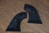 ORIGINAL COLT SINGLE ACTION GRIPS, BLACK WITH EAG LE, ETC - 1 of 7