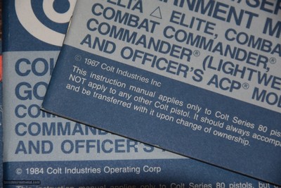 VINTAGE COLT SERIES 80 GOVERNMENT MODEL OWNER'S MANUALS (3) - Image 2 of 3