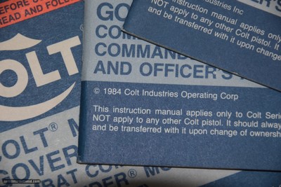 VINTAGE COLT SERIES 80 GOVERNMENT MODEL OWNER'S MANUALS (3) - Image 3 of 3