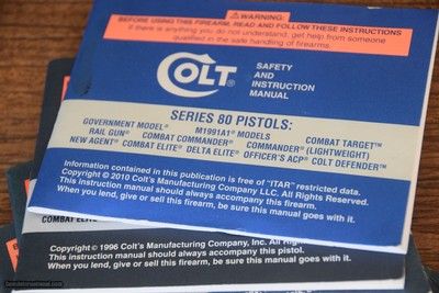 COLT SERIES 80 & 90 GOVERNMENT MODEL USER'S MANUALS (7) DATED 1990-2010 - Image 4 of 5