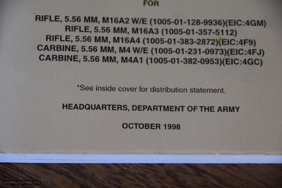 US ARMY M16A2, ETC., USER'S MANUAL DATED 1998 - Image 3 of 5