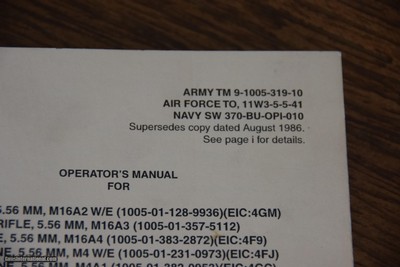 US ARMY M16A2, ETC., USER'S MANUAL DATED 1998 - Image 5 of 5