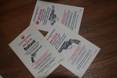 RUGER REVOLVER OWNER'S MANUALS FROM THE 80's