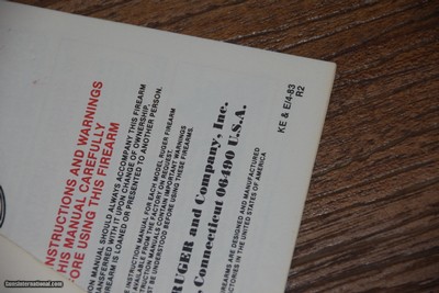 RUGER REVOLVER OWNER'S MANUALS FROM THE 80's - Image 4 of 5