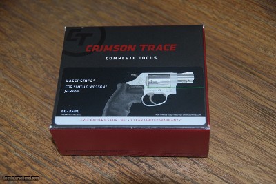CRIMSON TRACE LG-350G LASER (GREEN) GRIPS FOR S&W J-FRAME - REDUCED BELOW WHOLESALE!!