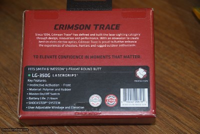 CRIMSON TRACE LG-350G LASER (GREEN) GRIPS FOR S&W J-FRAME - REDUCED BELOW WHOLESALE!! - Image 2 of 4